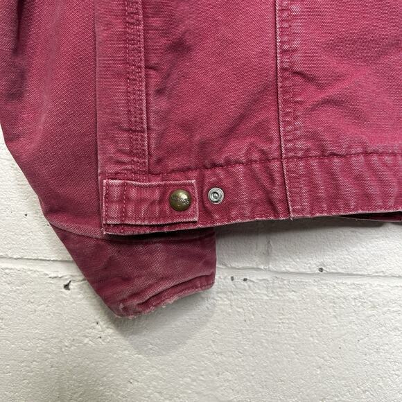 Y2K Carhartt Sherpa-Lined Detroit Jacket “Raspberry” WJ097 - Picture 16 of 16
